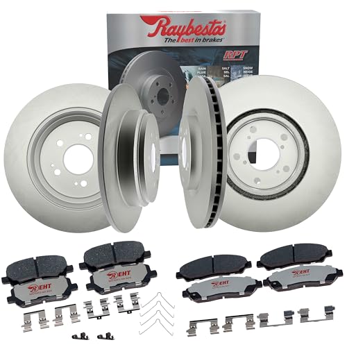 Raybestos Element3 E3V90003 Automotive Replacement Brake Kit for Front and Rear Coated Rotors and Hybrid Brake Pads for 2007-2013 MDX, 2010-2013 ZDX, 2011-2017 Odyssey, 2009-2015 Pilot