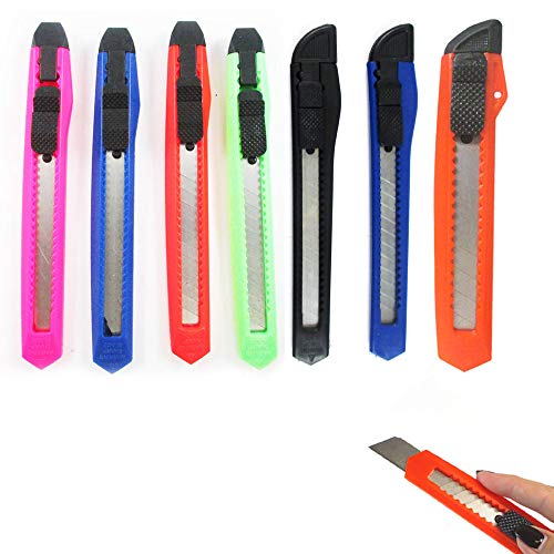 10PCS Box Carton Cutter Utility Knives Retractable Snap-Off Knife Razor Blades - Thumbnail 3