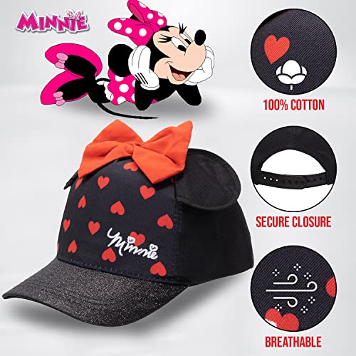 Disney Minnie Mouse Baseball Cap for Girls, Baseball Hat Ages 3-9 with Minnie Mouse Ears, Adjustable Girls Baseball Hat2