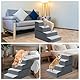 WGYTECH Haustiertreppe für Kleine Hundetreppe für Sofa und Bett aus Hochdichtem Schwamm Treppe mit Abnehmbare Waschbare Bezug Rutschfestem Boden,4 einsetzbare Stützplatten(4-Stufen)