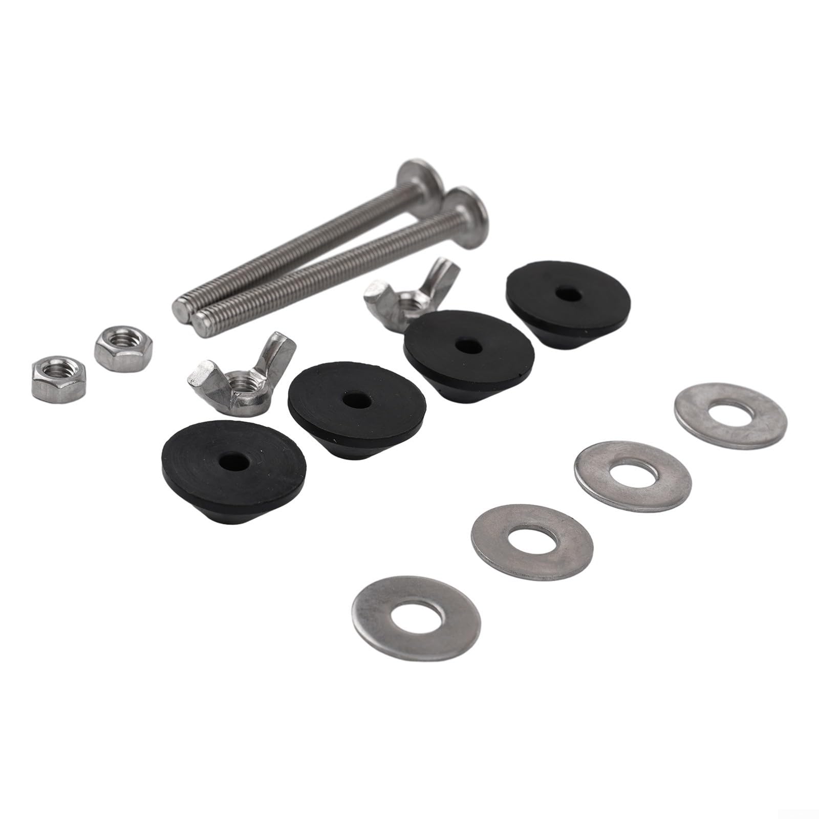 WC Cistern Bolts Stainless Steel M6 with Dual-Side Rubber Seals for Standard Toilet Tank to Bowl Mounting Applications