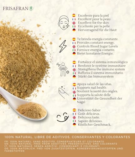 FRISAFRAN | Nährhefe Bio 100g | Hefeflocken von | Hefe mit B12 und Vitamin B | Proteine ​​| Vitamine | Vegane Ernährung | Glutenfrei | Vegane Ernährung | Milchfrei | Hefe | Nährstoff B12 | für kochen