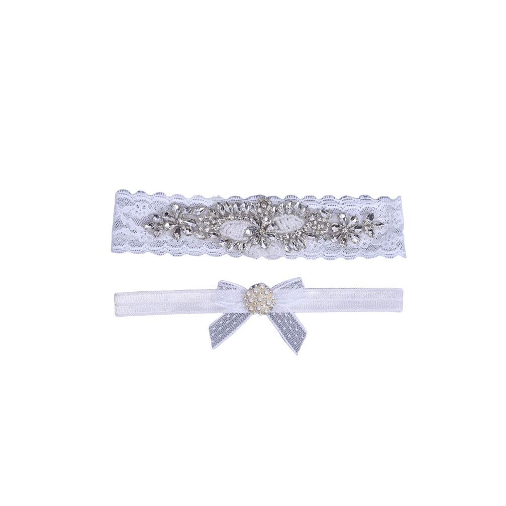 Pas 2 szt. Ślubne ślubne ozdoby do pończoch na nogę perła Rhinestone koronkowa panna młoda ozdoba na nogę pasy do pończoch dla dziewczynek kobiet Ladies