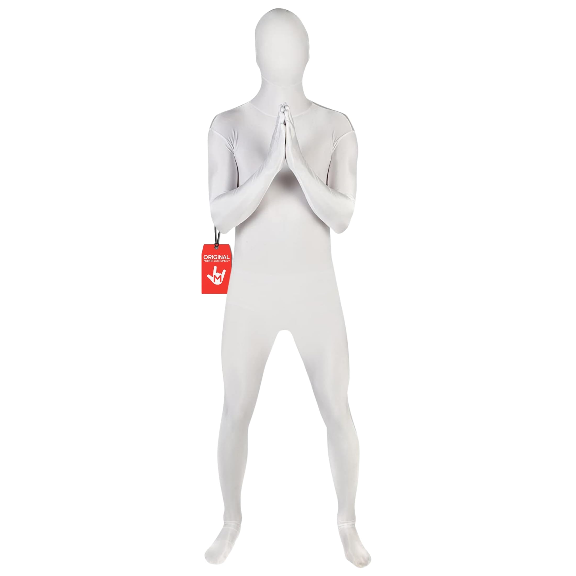 (Large, White) - White Original Bodysuit Fancy Dress Costume - Size Large - 5" 5" - 5" 9 (163cm-175cm)