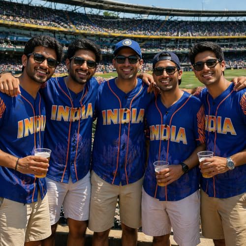 Custom India Baseball Jersey - Personalized Indian Pride Sport Shirts with Name Number, Softball Uniform Gifts Men Women miniatura 5