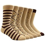 TOEJYJ Mens Begin Tan Brown Cotton Dress Socks size 8 9 10 11 12 13 14 15