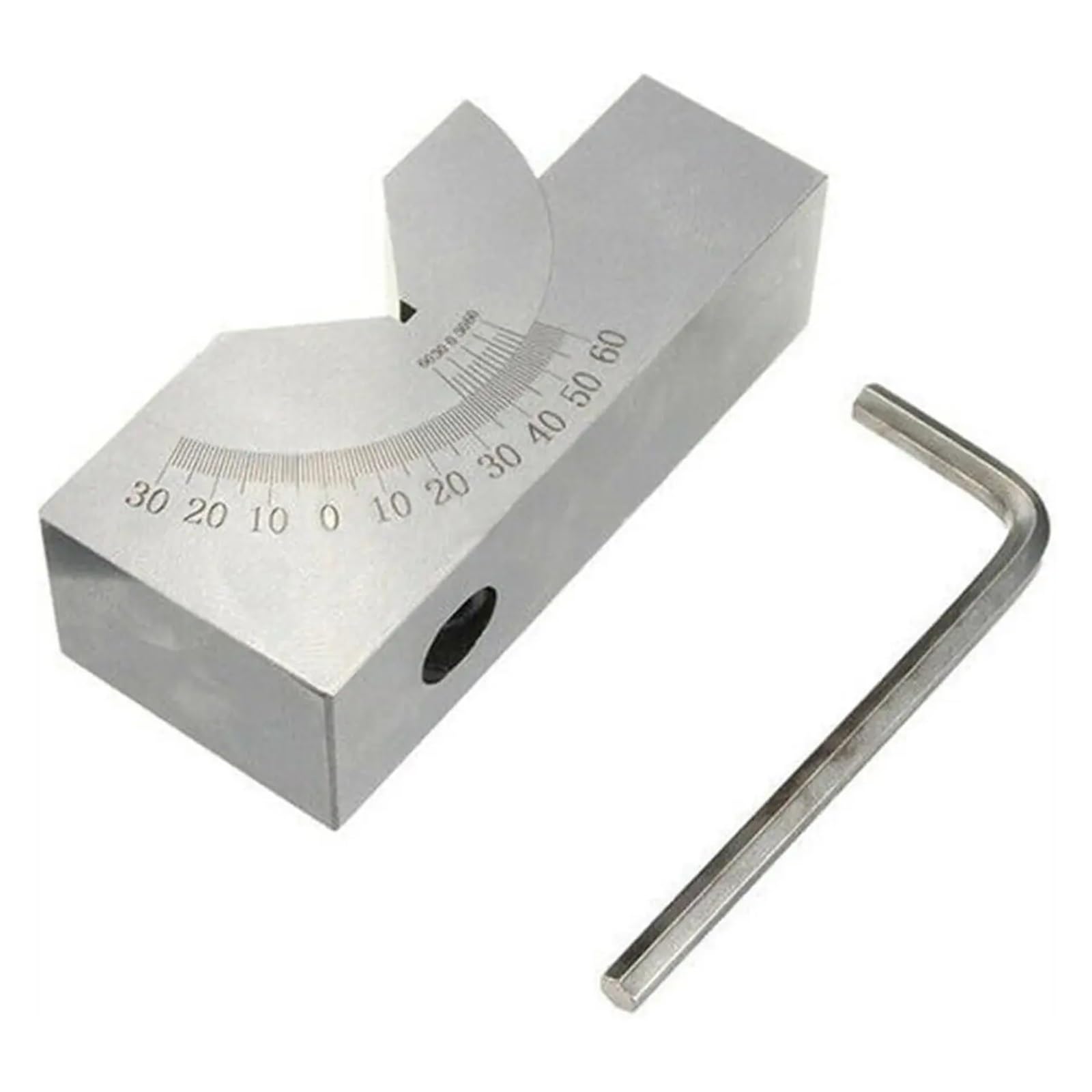DUOCAI Adjustable V Block with 60 Degree Angle Gauge for Milling Setup, Plated Steel Construction, Accuracy