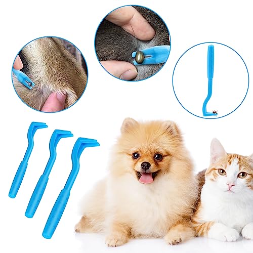 VFANDV Zeckenzange, Tick Hook Tick Remover for Dog, 3 Größen Set Zeckenhaken, Alternative zur Zeckenkarte, zeckenpinzette für Hunde, Schmerzfrei Zecken entfernen, Zeckenentferner für Haustier