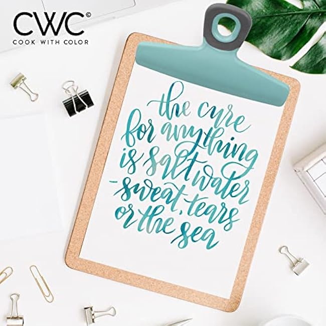 COOK WITH COLOR Wide Heavy Duty Chip Clips, Large Bag Clips for Food Storage with Air Tight Seal Grip, Pack of 8, Teal