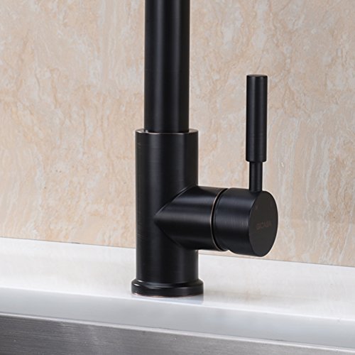 GICASA Commercial Single Handle Kitchen Faucet Oil Rubbed Bronze, Industrial Farmhouse Spring Faucet Pull Down Kitchen Sink Faucet with Pull Out Sprayer