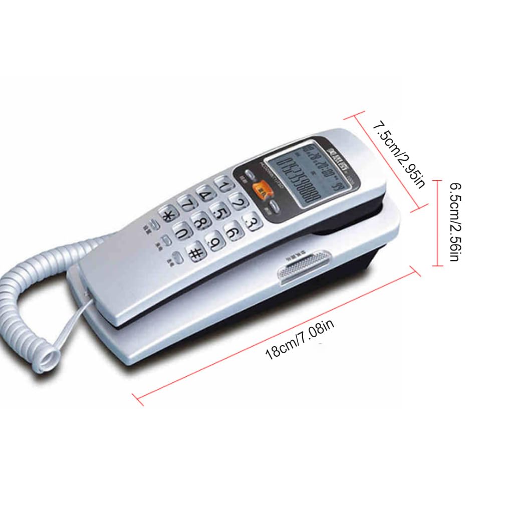 Juego de 5 teléfonos FSK/DTMF para montar en la pared, extensión pequeña, decoración de identificación de llamadas, teléfono fijo, hogar, hotel, oficina, escritorio