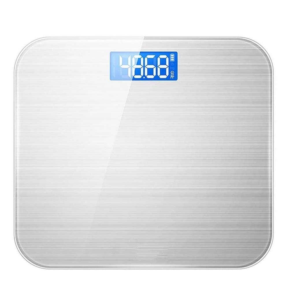 Cyfrowa waga łazienkowa wagi ciała z technologią Step-On i podświetleniem tła, 140 kg, srebrna