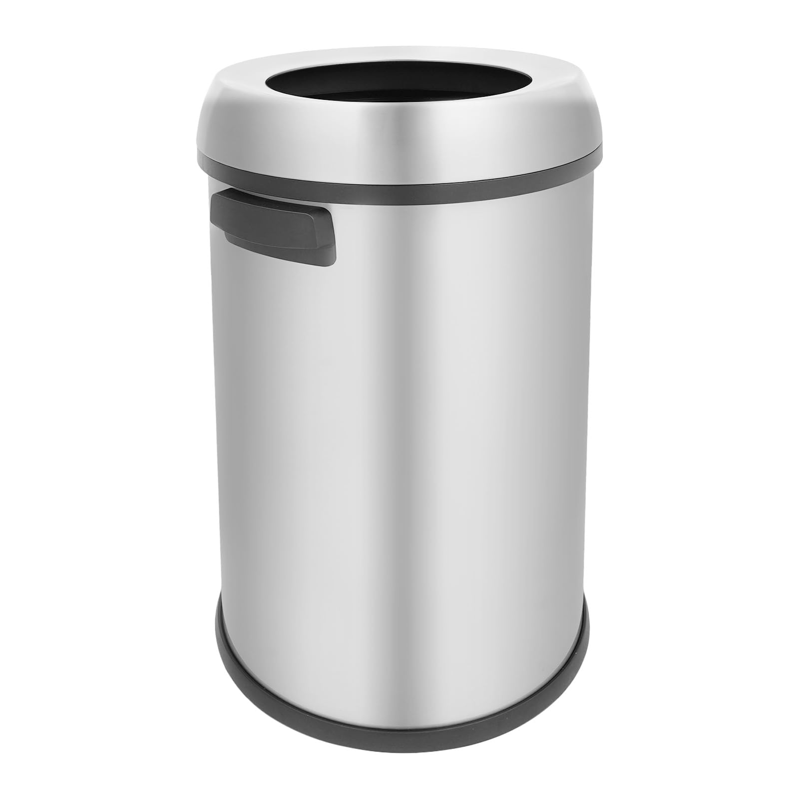 Cubo de basura de cocina, cubo de basura de acero inoxidable con tapa extraíble, 65 l, cubo de basura abierto para restaurantes, corredores de centros comerciales, vestíbulos de hotel, áreas