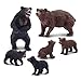 Toymany 6PCS Bear Animal Figures, Realistic Forest Animal Bear Family Figures Toy Set Includes Brown Bears and Black Bears Education Birthday Gift Christmas Toy for Kids Children Toddlers