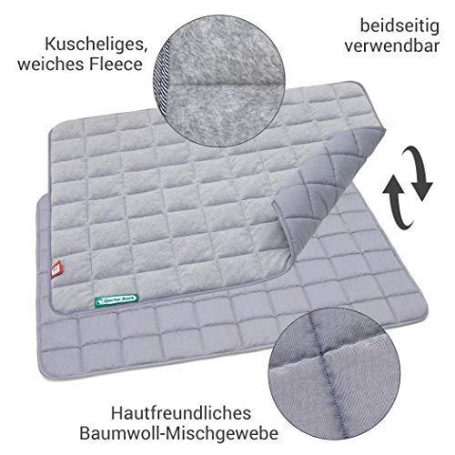 Doctor Bark Hundedecke Fleece Wendedecke - Flauschige, robuste Hundematte für große Hunde. waschbar bis 95°C - hochwertige Indoor/Outdoor Liegedecke (XL - 120x100 cm, Hellgrau/Hellgrau)