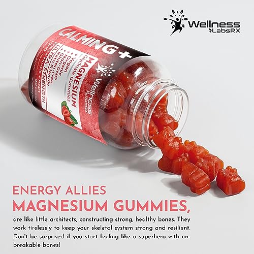 Magnesium Glycinate Gummies - 1000 mg - Magnesium Supplement to Support Relaxation, Stress Relief, Heart Health - Chewable Magnesium Gummies for Adults - Strawberry Flavor - Image 4