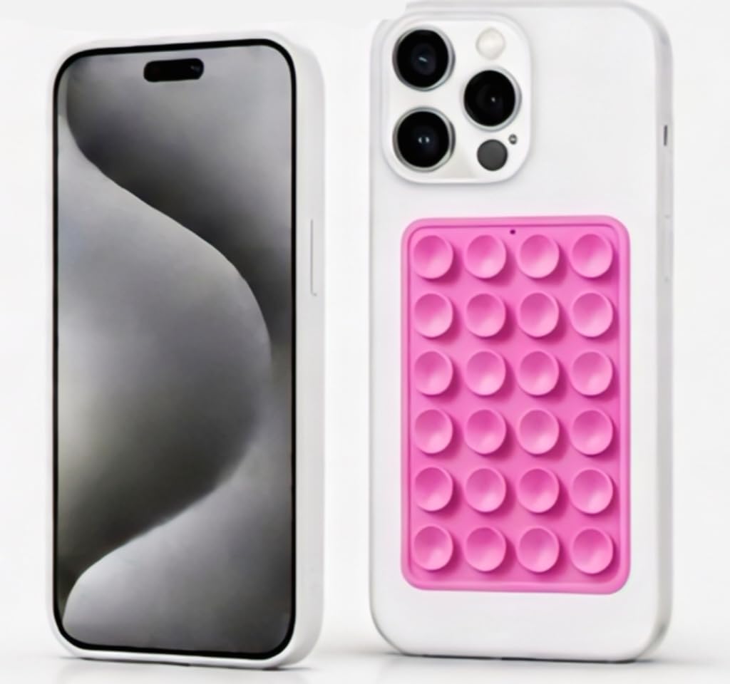 Dev Case Hub Hands-Free Silicone Suction Mobile Holder Pad – Anti-Slip Grip Mat for Mirror (Pink, Universal Compatibility for All Smartphones)-image-24