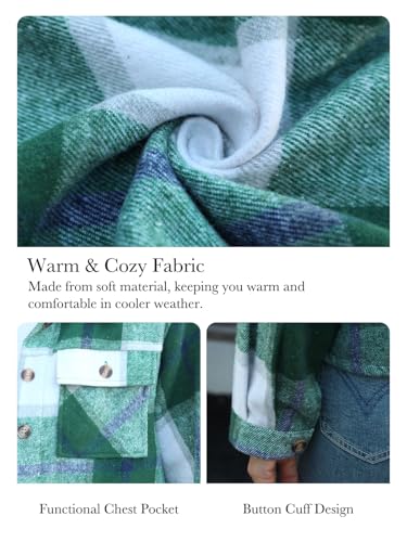 HWOKEFEIYU Fall Flannels for Women Cropped Shacket Jacket Plaid Long Sleeve Button Down Shirt 2025 Coat Tops4