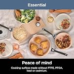 Ninja Pots and Pans Set Non Stick, Extended Life Select Ceramic Cookware Set, 10-Piece Nonstick, PFOA Free, Oven Safe to 350°F, Induction Compatible, CK89010CBF (Canadian Version)