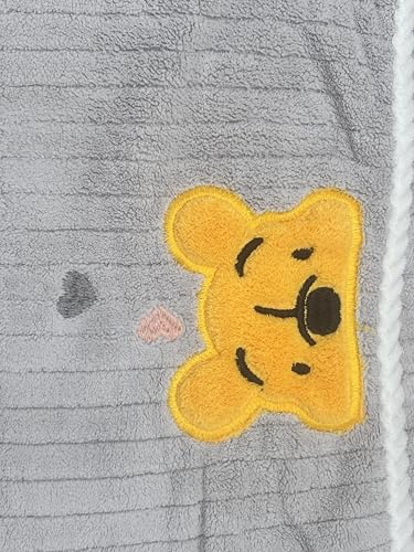 Image of DIVYAM Kids Bath Towel - 425 GSM Soft Microfiber Towel for Newborns, Toddlers & Kids - Lightweight & Absorbent - Bear Print - Grey Color - 120 x 60 CM - Travel Friendly - Set of 1