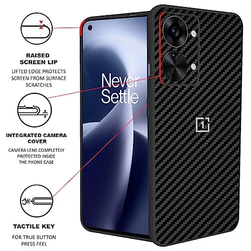 Image of RIGGEAR Sleek Oneplus Nord 2T 5G Back Cover Case For Phone (Pc+Tpu|Black Cf), Black