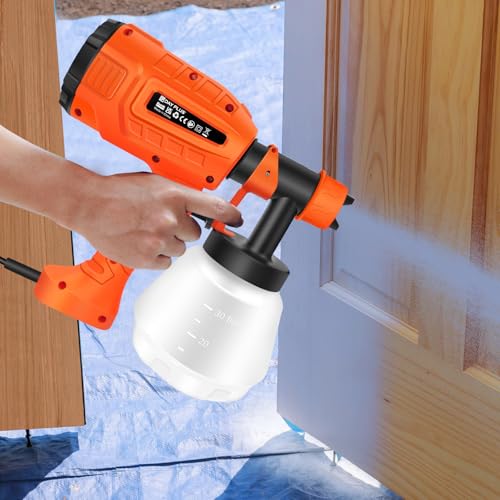 DIY Elektrische Farbspritzpistole – 1000ml Spritzgerät für Wände & Zäune – 3 Sprühmodi, Einstellbares Ventil & Abnehmbarer Becher – Perfekt für Glanz, Seidenmatt & Lack