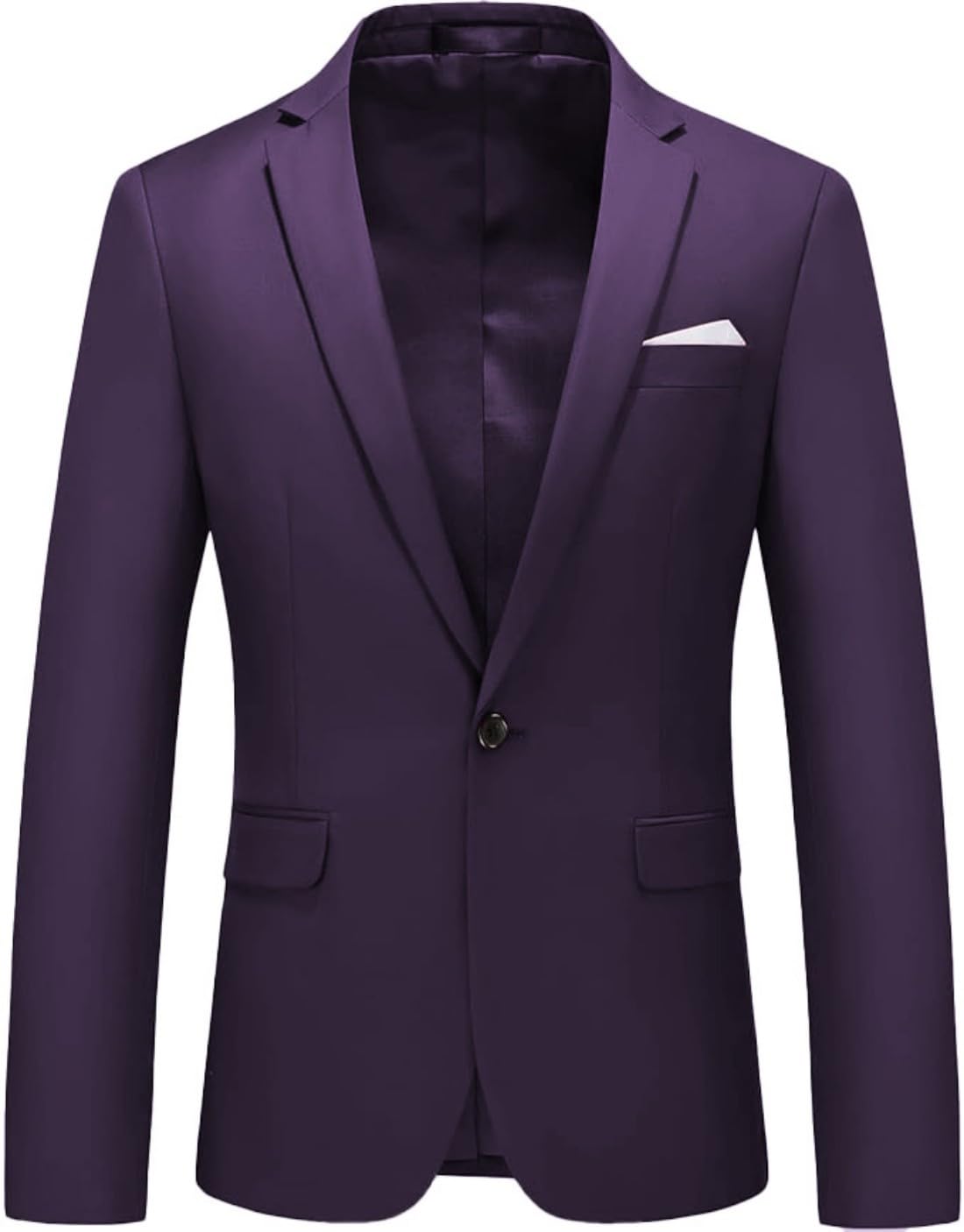 Blazer pour homme - Coupe ajustée - Veste de smoking à revers cranté - Pour mariage, bal de fin d'année, smoking