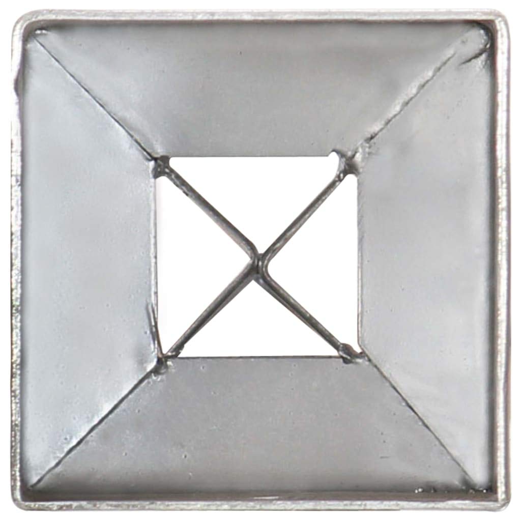 Festnight Erdspieße Bodenhülse Einschlagbodenhülse Einschlaghülse Erdanker Pfostenträger 6 STK. Silbern 7 x 7 x 90 cm Verzinkter Stahl