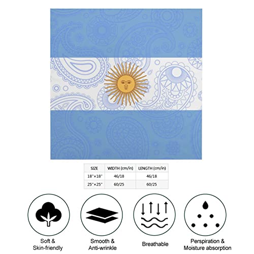 Argentina Paisley Flag Kerchief Square Silk Like Scarf Print Turban Bandanas Party Favor Scarf Headband Handkerchiefs2