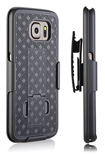S6 Case, Moona Shell Holster Combo Case for Samsung Galaxy S6 Case with Kick-Stand & Belt Clip 10 Year Warranty!