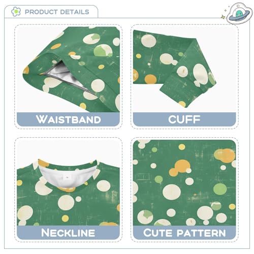JUNZAN Cartoon Dots Green Little Kids Sweatshirt Hoodie Long Sleeve Hoodie for Boys Party 4T3