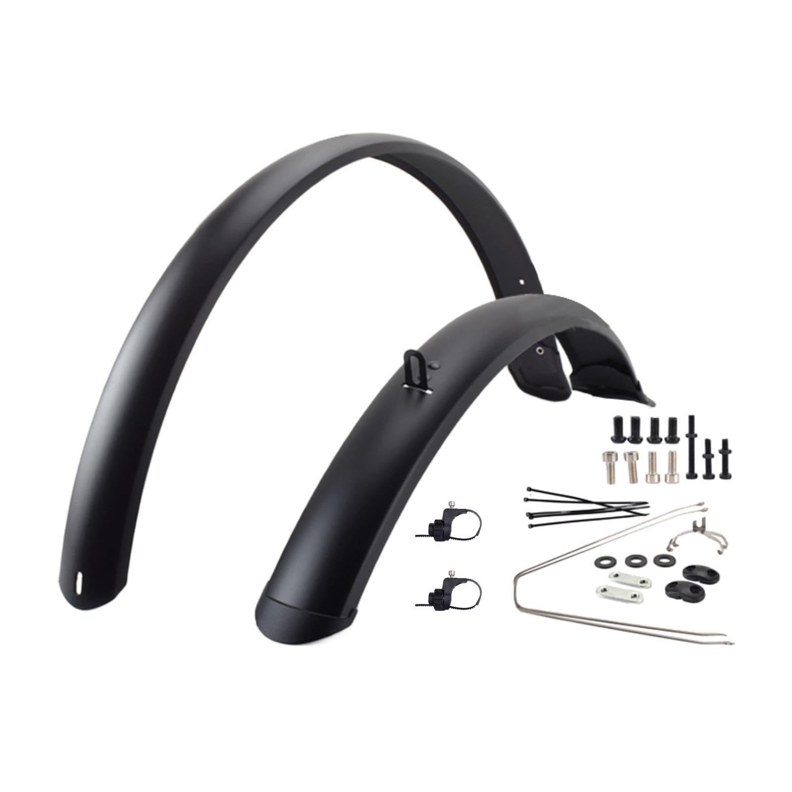 Homyl 2 Stück Fahrrad Schutzblech Set Vorderrad Hinterrad Spritzschutz mit Minimalistischem Aussehen Und Robuster PVC Bauweise für Camping Familienausflüge