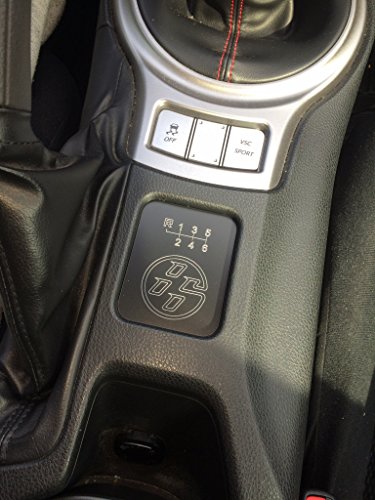 CENTER CONSOLE LOGO PLAQUE BLACK/WHITE W/SHIFT PATTERN FITS 2013-2016 SCION FR-S 2017-2020 TOYOTA 86 .#37