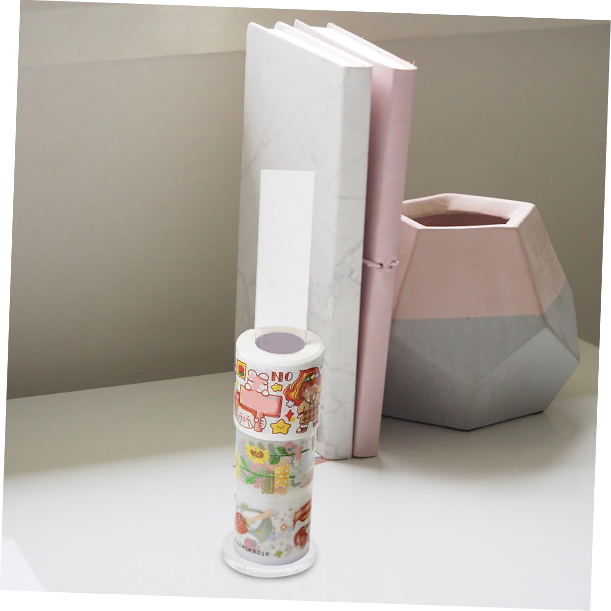 SHINEOFI 12pezzi Supporto Trasparente Per Nastro Adesivo Da Organizzatore Facile Da Montare Design Semplice e Moderno Per Casa e Ufficio Resistente e Pratico Per Tenere Ordine Tuoi Nastri