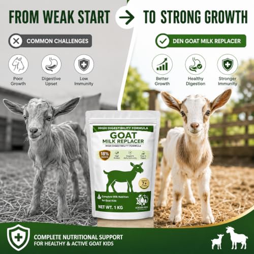 Image of Goat Milk Replacer Powder - 1kg | Milk replacer for Goat Kids and Sheeps | Vitamins and Minerals, Nutrient-Rich Formula - Bakra Feed