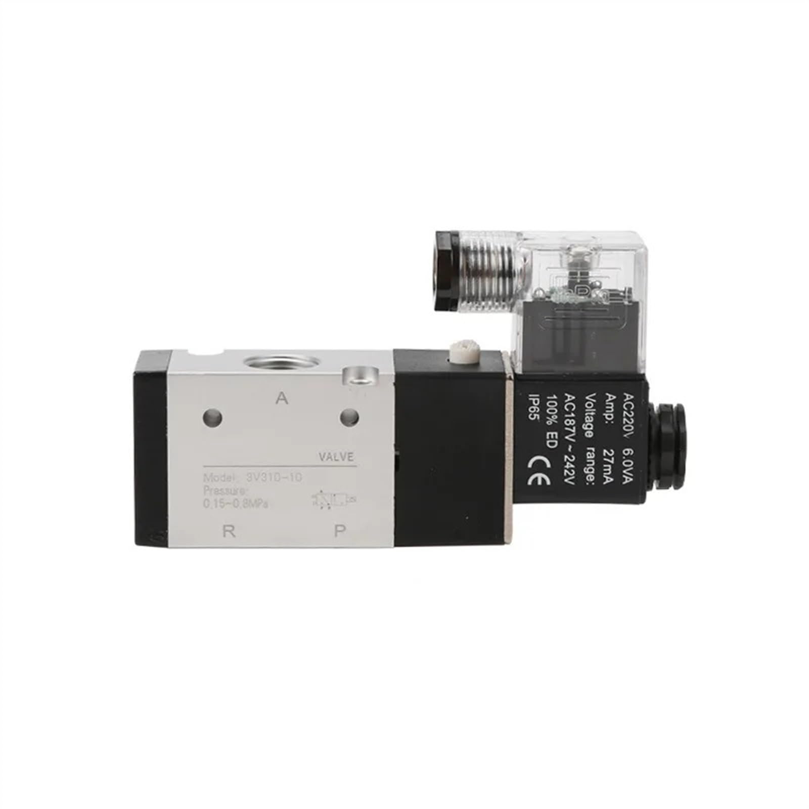 Cihatsln No Fitting Pneumatic Solenoid Valve Magnetic Gas Valve 3 Way 2 Position 3V210-08 Dc12v Dc24v Ac110v Ac220v Air Directional Control Valve(Ac110v)