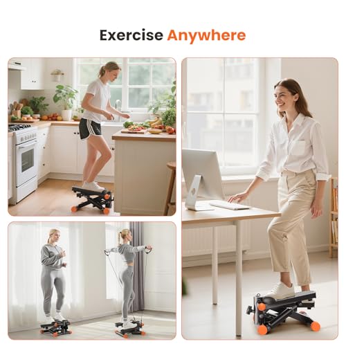 Sweetcrispy Mini Stair Steppers with Resistance Bands for Exercise at Home, Portable Exercise Twist Stepper Machine for Full Body Workout, 300LBS Capacity by Sweetcrispy - Used condition - Image 8