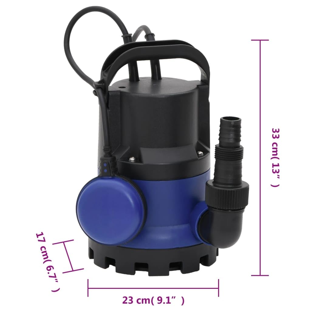 Bomba eléctrica sumergible de agua sucia de 400 W con interruptor de flotador, 8000 l/h, caudal de 5 m, carcasa de metal y plástico, bomba de drenaje automática para sótano, estanque, cisterna