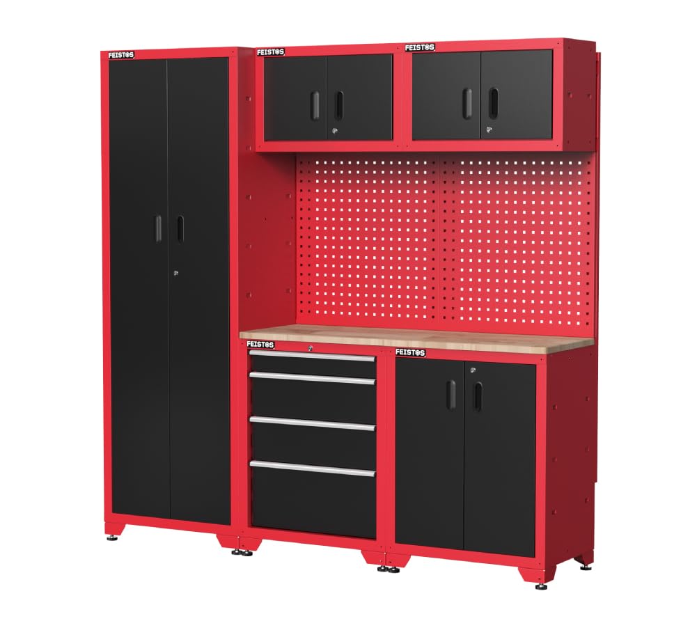 Werkstatteinrichtung Juno 2 1980x457x1981 mm Rot/Schwarz Werkbank