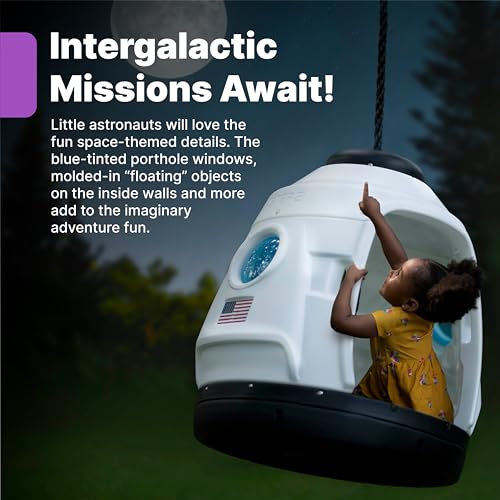 Step2 Space Capsule Swing for Toddlers, Kids Age 3-7 Years Old, Rocketship Outdoor Swing or Indoor Playhouse, Fits Up to 2 Kids, Easy Assembly - image 4