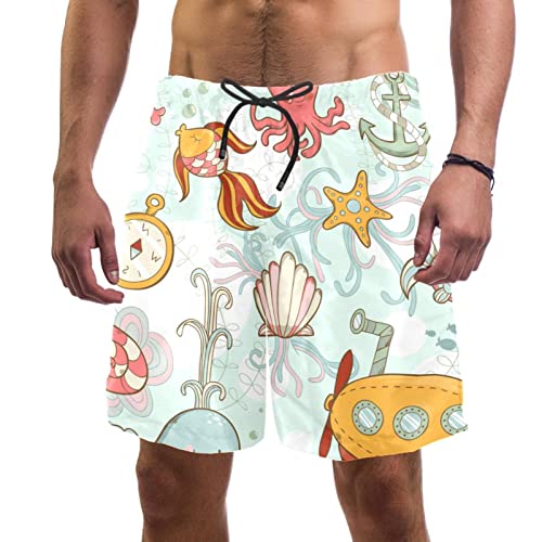 Maillots de bain shorts de plage homme imprimé marin Yuzheng