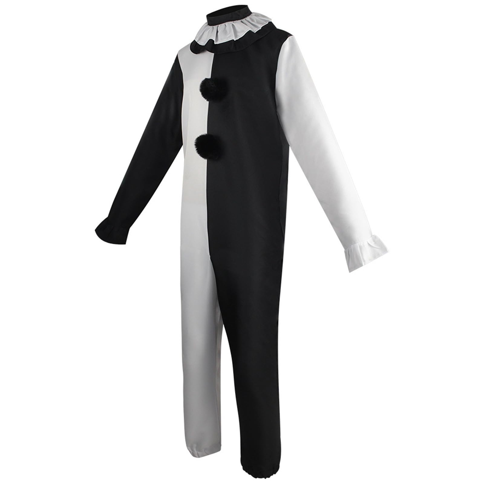 Movie Killer Terrifier Clown Schwarz Weiß Jumpsuit Cosplay Kostüm Karneval Party Outfit für Herren Damen