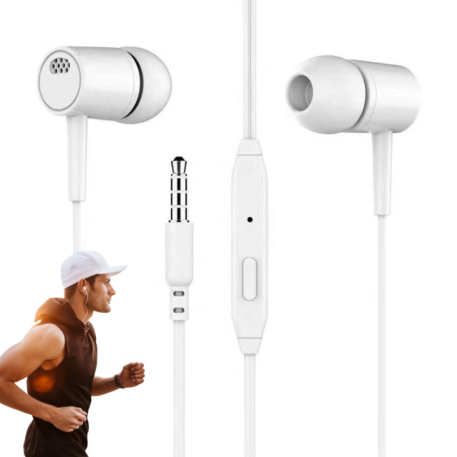 Amazon.co.jp: マイク付き 3.5 mm 有線イヤホン、ノイズ分離有線 