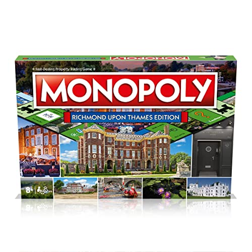 Winning Moves Richmond Monopoly Jeu de société, Advance to Richmond Theatre, Richmond Park et Kew Gardens, 2 à 6 Joueurs Font Un Excellent Cadeau pour Les Joueurs âgés de 8 Ans et Plus – Image 3