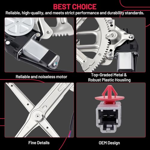 Image of BDFHYK 741-716 Power Window Regulator with Motor Front Right, Compatible with 1990-1993 Honda Accord