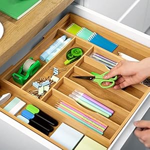 Luxurybambookitchendrawerorganizersilverwareorganizerutensilholderandcutlerytraywithgrooveddrawerdividersforflatwareandkitchenutensils9slotnatural Urban Country Home Decor Luxury bamboo kitchen drawer organizer silverware organizer utensil holder and cutlery tray with grooved drawer dividers for flatware and kitchen utensils 9 slot natural urban country home decor