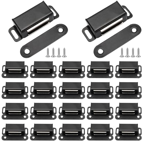 Jersvimc 24Pcs Cabinet Door Magnets Catch Magnetic Door Catch, Magnetic Shutter Hardware Drawer Magnet Latch Cabinet Magnets for Closure Cupboard Closet Bathroom(Black) by Jersvimc - Image 2