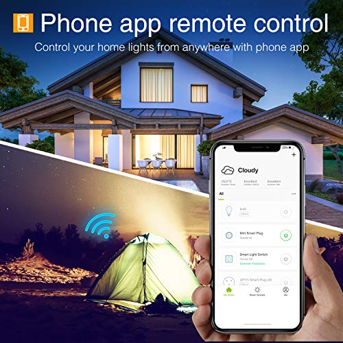 Gosund Smart Light Bulb Works with Alexa Google Home, Dimmable WiFi LED Light Bulbs, E26 A19 Warm White 2700K Bulb, No Hub Required, 8W (75W Equivalent), 2 Pack - Thumbnail 7