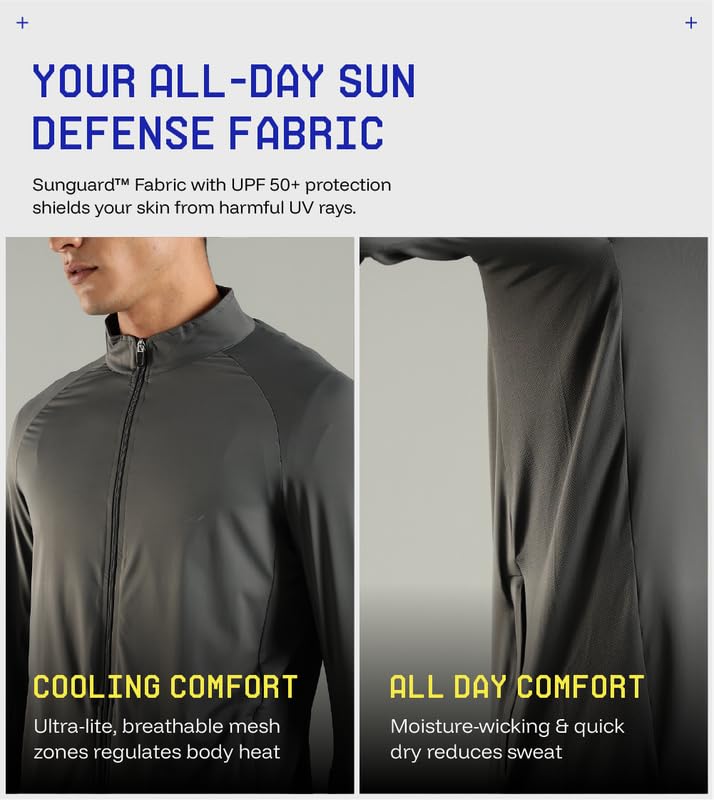 Image of Sunscreen Jacket ICE Pro - UPF 50+ Cooling Jacket for Men & Women | Cool Rush Pro Tech, UV Protection, Breathable, Sweat-Wicking, Anti-Microbial, Lightweight Sun Hoodie for Outdoor Sports & Travel