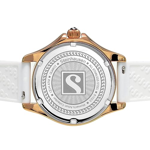 Arbon Collection White Stainless Steel Women's Watch with Extra Blue Silicone Interchangable Band4